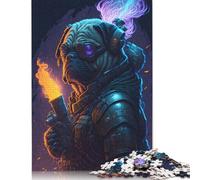 Pugs Fiery Rebellion Jigsaw Puzzles Puzzles for Adults Kids. 1000 Piece Whimsical Challenge Toy Educational Game Home Decoration for Adults& Kids Age 14 Years Up 1000pcs (75x50cm)