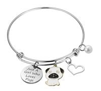 Pugs Gift Pug Mom Bracelet Dogs Bracelet Pugs Lover Jewelry Pugs Charm Bracelet Memorial Gift Pet Lover Gift