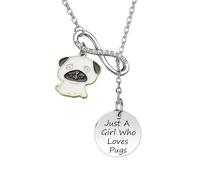 Pugs Gift Pug Mom Necklace Dogs Necklace Pugs Lover Jewelry Pugs Charm Necklace Memorial Gift Pet Lover Gift, generic, Stainless Steel, No Gemstone