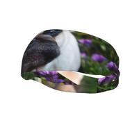 Pugs In The Garden Print Sweatbands Sports Headband For Men & Women,For Running Fitness Yoga Cycling,Sweat Wicking Non Slip