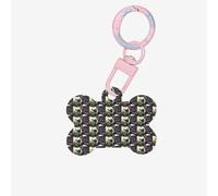 Pugs in The Garden Printing 1 Pc Dog Bone Shape Id Tags Double Sided with Key Ring Craft for Pets