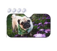 Pugs In The Garden Printing Upgrade Car Windshield Sun Shade Protect Car From Sun Rays Heat Damage,Vehicle Accessories