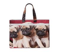 Pugs Sofas Blankets Color Photographs,Canvas Document Bag Zipper File Tote Bag Handbag Briefcase for School Office