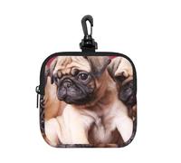 Pugs Sofas Blankets Color Photographs, Square Zipper Storage Bag, Neoprene Coin Purse, Small Wallets, Change Pouch, Change Purse