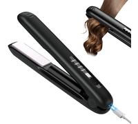 PUGTOW Cordless Hair Straighteners, Mini Portable Travel Wireless Hair Straightener Curler 2 in 1, 5000mAh Rechargeable Flat Iron Curling Wand Fast Heat Up, Anti-Scald 4 Temperature Levels