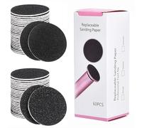 PUGTOW Foot File Replacement Sandpaper Discs 60 Pcs for Electric Callus Remover, 80 grit + 120 grit, Electronic Hard Skin Remover Replaceable Sandpaper Discs