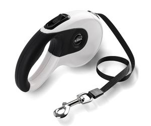 PUGTOW Retractable Dog Lead, 9.8 Ft /3 M Tangle Free Children Extendable Dog Leash for Small Cats Dogs Up to 15kg, Anti-Chewing Nylon Tape with One-Handed Break, Pause, Lock for Kids