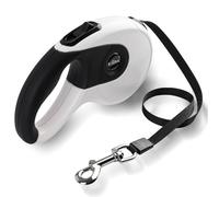 PUGTOW Retractable Dog Lead, 9.8 Ft /3 M Tangle Free Teenager Extendable Dog Leash for Small Cats Dogs Up to 15kg, Anti-Chewing Nylon Tape with One-Handed Break, Pause, Lock
