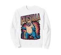 Pugzilla Giant Pug Monster Parody Sweatshirt