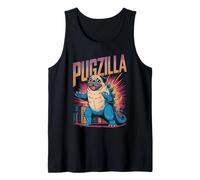 Pugzilla Giant Pug Monster Parody Tank Top