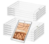puhae 10 Pcs 130 Pt Acrylic MagneticCard Holders 4.33x2.87 Inch Card Holder Clear Card for Sports Baseball Storing Displaying