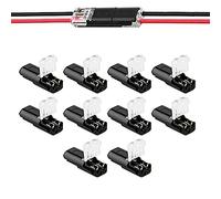 puhae 20 Piece Double-Wire Plug-in Connector+Locking Buckle No Wire Stripping Cutting 2 Way 2 Pin LED Connector for AWG 20-24