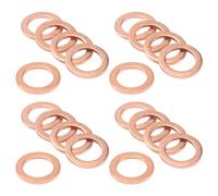 puhae 20pcs 12mm x 18mm x 1.5mm Copper Flat Washer Ring Sealing Fitting