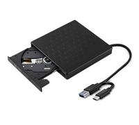 puhae 2in1 USB3.0 C Slim External DVD RW CD Writer Drive Burner Reader Player Optical Drives for Laptop PC DVD Burner