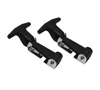puhae 2Pcs Stainless Steel Rubber Hood Catch Flexible T-Handle Hasp Rubber Flexible Draw Latches Replacement Accessories with Brackets Tool Box