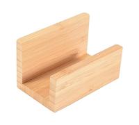puhae Bamboo Wood Desktop Business Card Holder for Desk Sturdy Business Card Display Stand for Office Suitable for Men Women