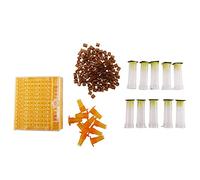 puhae Beekeeping Cup Kit 120 Cell Cups Bee Tool Set Queen Rearing System Bee Nicot Complete Catcher Cage Apiculture Helper