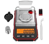 puhae Fine Scale 0.001G Digital Milligram Scale 50G / 0.001G Digital Pocket Scale with LCD Display, Lab Digital Scale Red