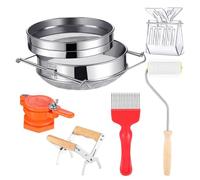 puhae Honey Harvesting Beekeeping Tool Set Double Sieve Honey Strainer, Frame Grip, Coverless Fork, Coverless Needle Roller