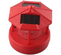 puhae LED Solar Powered Lighthouse,360 Degree Rotating Lamp LED Solar Lighthouse Landscape Path Lights Garden Outdoor Decor A