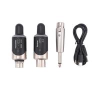puhae New UHF Wireless Mic Adapter XLR Transmitter & Receiver Converter Wireless Mic Rechargeable for Live Interview/Studio