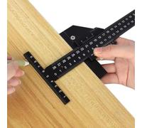 puhae T Ruler Metal Slider Ruler Accurate Woodworker Edge Ruler Angle Measurement Scribe Tool Woodworking Practical CarpenterA