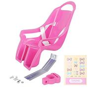 puhae Universal Doll Bike Seat with Stickers DIY Decal Girls Kids Bike Accessories,Pink