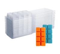 puhae Wax Melt Containers-8 Cavity Clear Empty Plastic Wax Melt Molds-25 Packs Cubes Clamshells for Tarts Wax Melts Easy Install