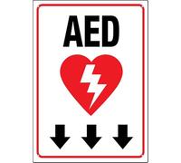 Puhayexi Aed Below Wall Signs For Business 8""X12"" Rust Free Aluminum Uv Printed,4 Pre-Drilled Holes.Durable/Weatherproof