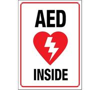 Puhayexi Aed Inside Wall Sign 8 X 12 Inches Rust Free Aluminum - Uv Protected, Waterproof, Weatherproof And Fade Resistant - 4 Pre-Drilled Holes