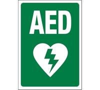 Puhayexi Aed Sign Green And White Signs Outdoor, Uv Printed Aluminum 12 X 8 In, Weatherproof And Security Signs For Home Or Business