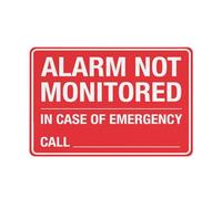 Puhayexi Alarm Not Monitored In Case Of Emergency Call Sign For Business 8""X12"" Rust Free Aluminum Uv Printed,4 Pre-Drilled Holes.Durable/Weatherproof