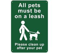 Puhayexi All Pets Must Be On A Leash Sign Outdoor Metal Sign - 12 X 8 Metal Signs For Business, Workplace, Office, Home, Delivery Signs, Road Signs, Garden Signs