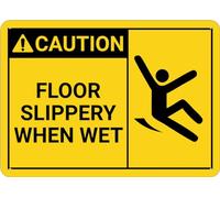 Puhayexi Caution Floor Slippery When Wet Sign For House 12"" X 8"" Yard Sign, Premium Aluminum, Sun-Proof, Rust-Free