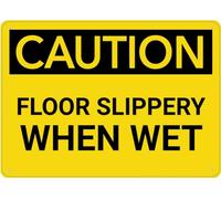 Puhayexi Caution Floor Slippery When Wet Wall Sign For House Door Office Business Yard,Metal Aluminum Rust Free Sign - 12"" X 8"", Pre-Drilled Holes, Weather Resistant