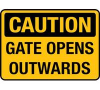 Puhayexi Caution Gate Opens Outwards Sign For House 12"" X 8"" Yard Sign, Premium Aluminum, Sun-Proof, Rust-Free