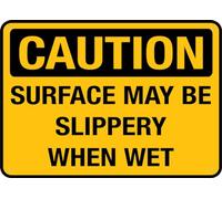 Puhayexi Caution Surface May Be Slippery When Wet Sign 12X8 Inches Metal Aluminum Signs, Weather Resistant, Weatherproof, Indoor Or Outdoor