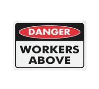 Puhayexi Danger Workers Above Sign Warning Tin Sign Home Kitchen Farm Garden Garage Wall Decor 12X8Inch