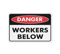 Puhayexi Danger Workers Below Sign For House 12"" X 8"" Yard Sign, Premium Aluminum, Sun-Proof, Rust-Free