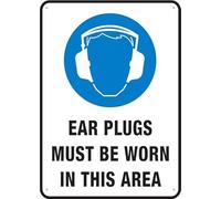 Puhayexi Ear Plugs Must Be Worn In This Area Outdoor, Uv Printed Rust Free Aluminum 12 X 8 In,Yard Sign For Home, Business, Driveway Alert