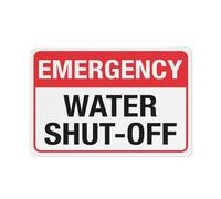 Puhayexi Emergency Water Shut-Off Sign Metal Signs 12X8 Inch Rust Free Aluminum,Uv Ink Printing,Durable/Weatherproof Outdoor For Home