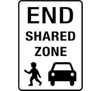Puhayexi End Shared Zone Outdoor Metal Sign - 12 X 8 Metal Signs For Business, Workplace, Office, Home, Delivery Signs, Road Signs, Garden Signs