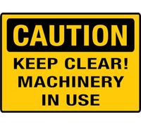 Puhayexi Keep Clear Machinery In Use Sign For House Door Office Business Yard,Metal Aluminum Rust Free Sign - 12"" X 8"", Pre-Drilled Holes, Weather Resistant