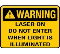 Puhayexi Laser On Do Not Enter When Light Is Illuminated Sign 8X12 Inch Rust Free Aluminum Easy To Read & Sturdy Keep Out Outdoor Metal Signs For Home Farm Yard