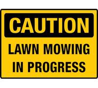 Puhayexi Lawn Mowing In Progress Sign 12X8 Inches Metal Aluminum Signs, Weather Resistant, Weatherproof, Indoor Or Outdoor