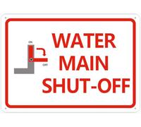 Puhayexi Main Water Shut Off 12”X8” Metal Signs Aluminum Sign Pre-Drilled Holes For Easy Mounting Indoor Or Outdoor Use For Fence Door Or Gate