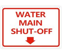 Puhayexi Main Water Shut Off 12X8 Inches Metal Aluminum Signs, Weather Resistant, Weatherproof, Indoor Or Outdoor