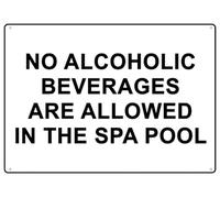 Puhayexi No Alcohol Are Allowed In The Spa Pool Sign Signs Outdoor, Uv Printed Aluminum 12 X 8 In, Weatherproof And Security Signs For Home Or Business