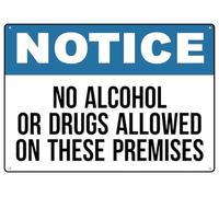 Puhayexi No Alcohol Or Drugs Allowed On These Premises Sign Outdoor, Uv Printed Rust Free Aluminum 12 X 8 In,Yard Sign For Home, Business, Driveway Alert
