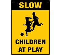 Puhayexi Slow Down Children At Play 12X8 Inch Tin Sign Great For Garden And Yard Wall Decor
